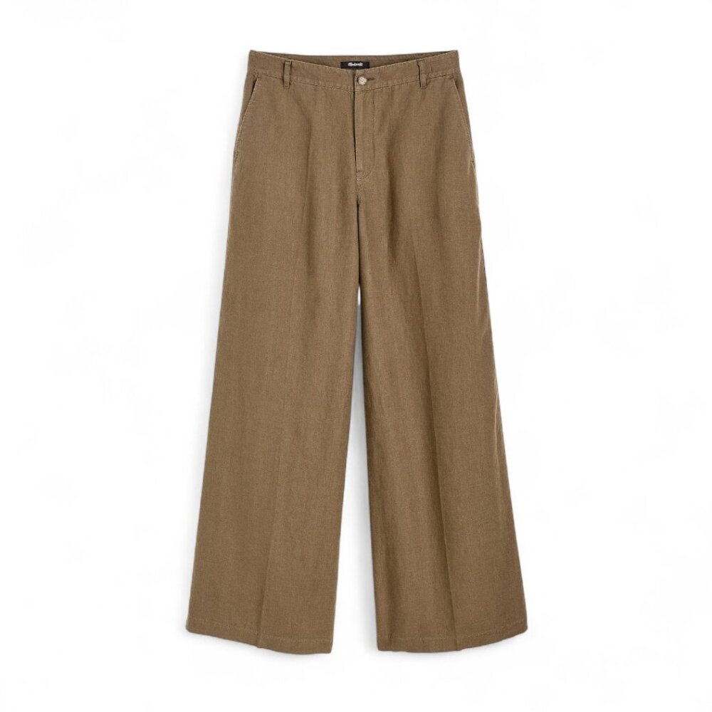 Madewell The Zoe Relaxed Wide Pant in 100% Linen Size 6 - Picture 3 of 11
